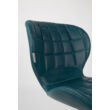 OMG LL design szék, petrol textilbőr