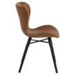 Batilda design szék, brandy textilbőr, fekete láb