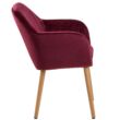 Emilia karfás design szék, bordó bársony