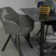 Sidora design szék, sötétszürke, fekete fém láb