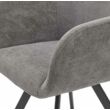 Sidora design szék, sötétszürke, fekete fém láb