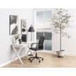 Shannon irodai design szék karfás, fekete textilbőr
