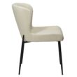 Glam design szék, bézs bouclé, fekete fém láb