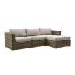 Calvi kerti kanapé, jobb ottomános, törtfehér, natúr polyrattan