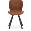Batilda design szék, konyak textilbőr, fekete fém láb