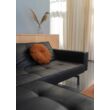 Splitback karfás ágyazható kanapé, fekete, króm láb