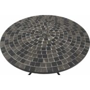 Korsika kerti asztal, mozaik asztallap, fekete fém láb, D110 cm
