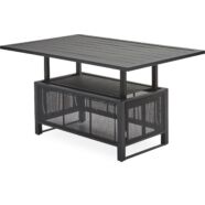 Loka kerti asztal, fekete aluminium, 130x82,5x48cm