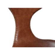 Dolphin design szék, világosbarna bőr, króm láb