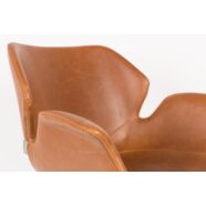 Nikki irodai design szék, barna textilbőr