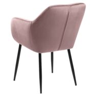 Emilia design karfás szék, rózsaszín bársony