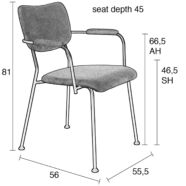 Benson design karfás szék, sötétkék
