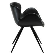 Gaia design karfás szék, fekete textilbőr