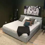 Zen Futon ágy, 160x200 cm, pasztell kék szövet