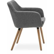 Charlton design karfás szék, világosszürke szövet