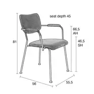 Benson karfás design szék, okkersárga