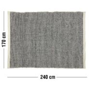 Quebec kilim szőnyeg, 170x240 cm, fekete-fehér