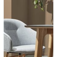 Ashton design karfás szék, világosszürke szövet