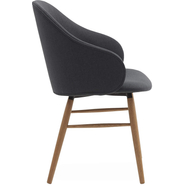 Ashton design karfás szék, sötétszürke szövet