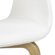 Nova design szék, fehér textilbőr, tölgy láb
