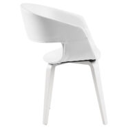 Nova design szék, fehér textilbőr, fehér láb