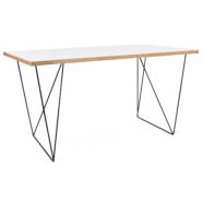 Flow asztal fehér/fekete láb