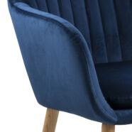 Emilia design karfás szék, sötétkék bársony