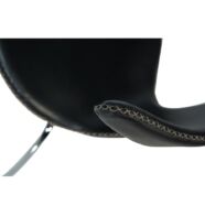 Dolphin design szék, fekete textilbőr, króm láb