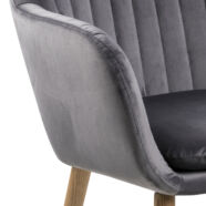 Emilia design karfás szék, sötétszürke bársony