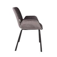 BRIT design karfás szék, sötétszürke bársony