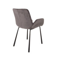 BRIT design karfás szék, sötétszürke bársony