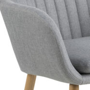 Emilia design karfás szék, világos szürke szövet