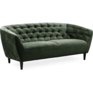 Ria 3 személyes kanapé, sötétzöld bársony