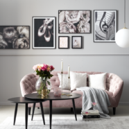 Ria 2 személyes kanapé, rózsaszín bársony
