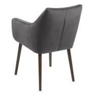 Flora design szék, sötétszürke bársony
