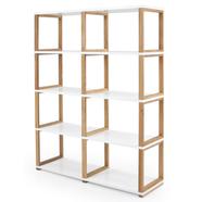 Art könyvespolc 2x4 fehér/tölgy