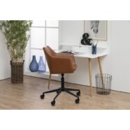 Flora irodai design szék, barna textilbőr