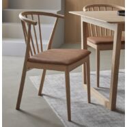 Norrland design étkezőszék, textilbőr ülőlap, tölgy láb