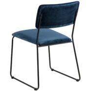 Cornelia design szék, sötétkék bársony, fekete fém láb