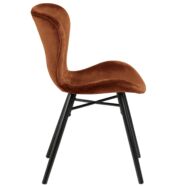 Batilda design szék, rézvörös, feketére festett fa láb