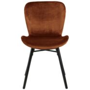 Batilda design szék, rézvörös, feketére festett fa láb