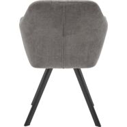 Sidora design karfás szék, sötétszürke, fekete fém láb