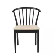 Norrland design szék, natúr fonott ülőlap, fekete fa láb