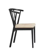 Norrland design szék, natúr fonott ülőlap, fekete fa láb