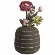 Terra váza, sötétbarna, H21cm
