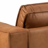 Montebello 3 üléses kanapé, barna textilbőr, fekete acél láb