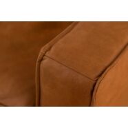 Montebello 3 üléses kanapé, barna textilbőr, fekete acél láb
