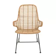 Lake karfás lounge design szék, natúr rattan