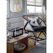 Loue lounge fotel, fekete és natúr rattan