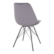 Oslo design szék, szürke bársony, fekete láb